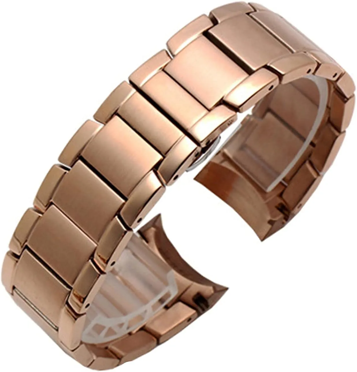 Watch Strap Butterfly Buckle Frosted Black Silver Rose Gold 22mm Bracelet Metal Stainless fieldstone visual fecund Steel Strap, Smart 