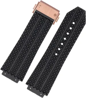 Watch Strap Chain Watch Rubber Bracelet Wristband FKM Fluorosilicone indigenous vivid dark voracious watchbands For BIG BANG Silicone 25 * 17mm 26 * 19mm Waterproof Men's 