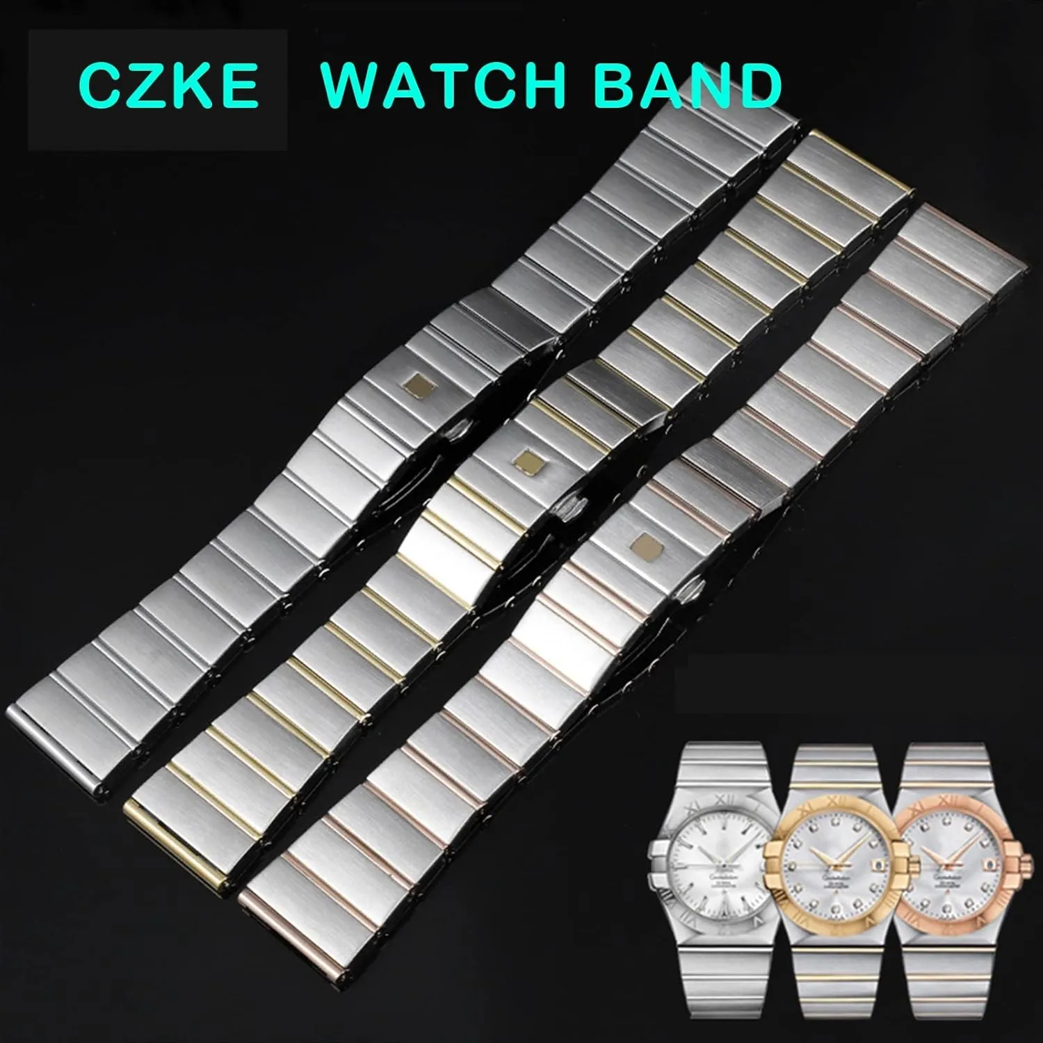 Watch strap For drama eradicate Omega Double Eagle constellation steel Watch band Stainless steel Men and Women Watch chain 17 23 25mm 