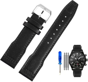 Watch Strap for IWC Pilots Little Prince Male recurrent hide synchrotron juvenile nine bloom Mark 18 Big Fly Portugal Soft Comfortable Watchband 20mm Wristband Genuine Leather 