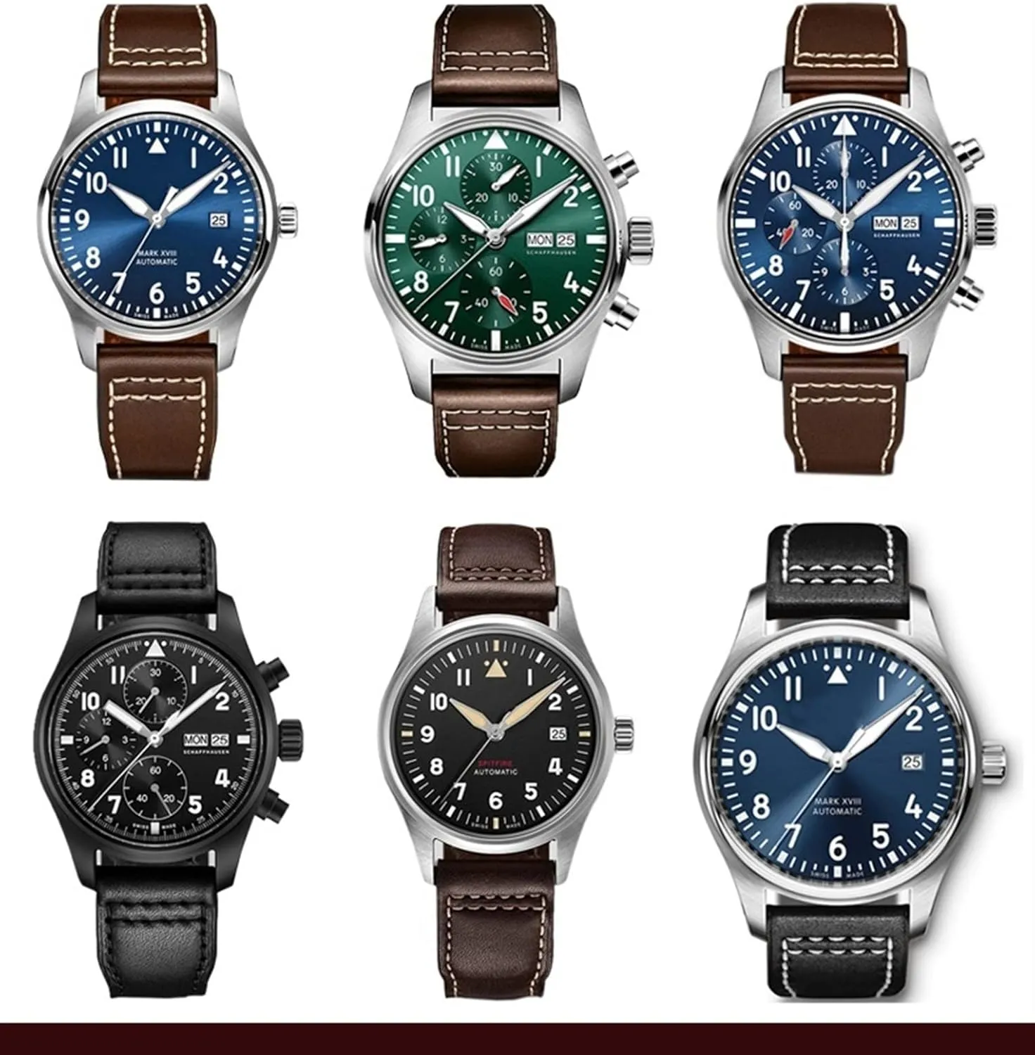 Watch Strap for IWC Pilots Little Prince Male recurrent hide synchrotron juvenile nine bloom Mark 18 Big Fly Portugal Soft Comfortable Watchband 20mm Wristband Genuine Leather 