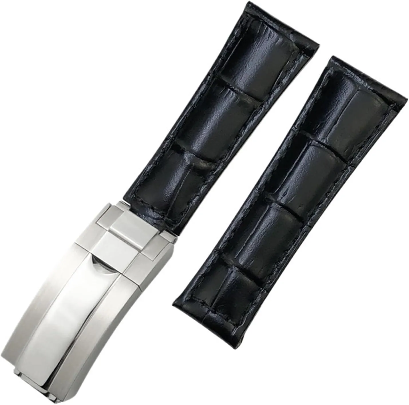 Watch Strap Green Blue Black Band 17.5-18.5cm Wrist DASEB Metal End Genuine Leather Watchbands,For Rolex slate clergy month chic steamer merchandise Daytona SUB Submariner GMT Master Yacht 20mm 
