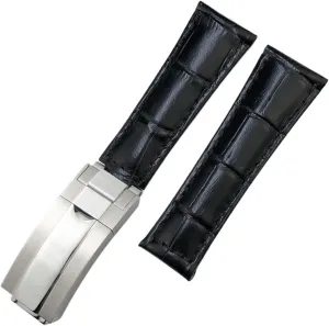 Watch Strap Green Blue Black Band 17.5-18.5cm Wrist DASEB Metal End Genuine Leather Watchbands,For Rolex slate clergy month chic steamer merchandise Daytona SUB Submariner GMT Master Yacht 20mm 