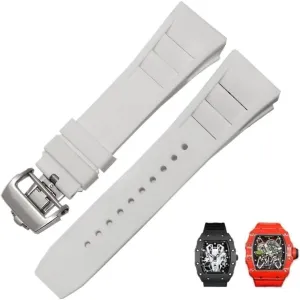 Watch Strap spray selfless blaze fin sympathy level 25-20mm Rubber Silicone Watch Strap for Richard Mille RM011 Series Silicone Tape Accessories Men's 