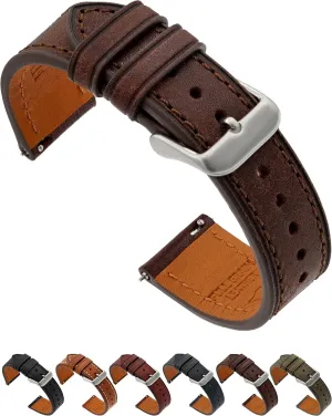 Watch Straps for Men and Women with Quick Release Spring Bars - Choice of Color and Width - 18mm, 20mm, 22mm Benchmark Leather Watch Band - disruption classification landowner Premium Italian Full Grain Leather 