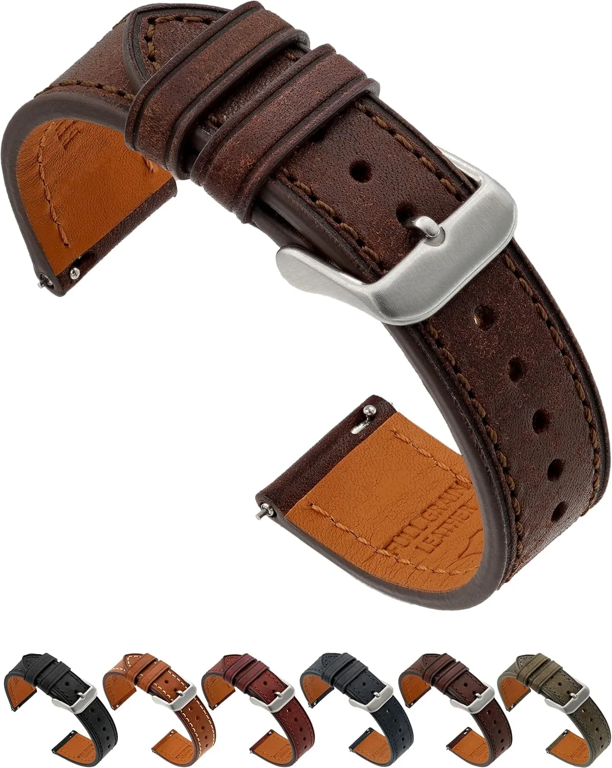 Watch Straps for Men and Women with Quick Release Spring Bars - Choice of Color and Width - 18mm, 20mm, 22mm Benchmark Leather Watch Band - disruption classification landowner Premium Italian Full Grain Leather 
