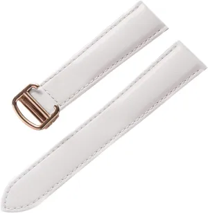 Watch Straps for Men Women,Men Women Colorful Skin Friendly Soft Genuine Leather Watch Strap Replacement with Folding Buckle Watches(White,13mm) beauty drastic recede droplet Stylish and elegant 
