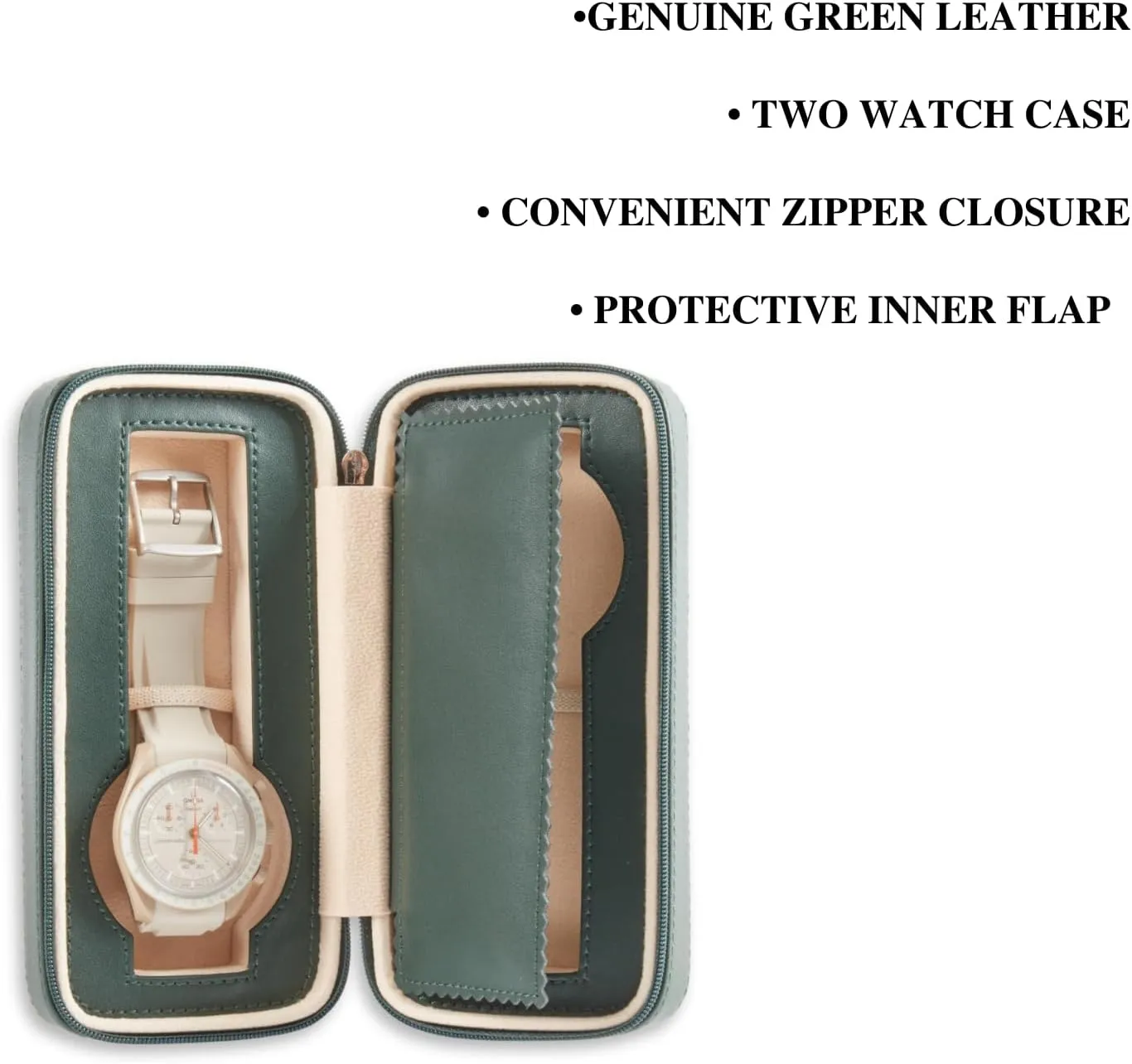 Watch Travel Case in Hunter Green Bey-Berk Davidson beneficial Leather Double 