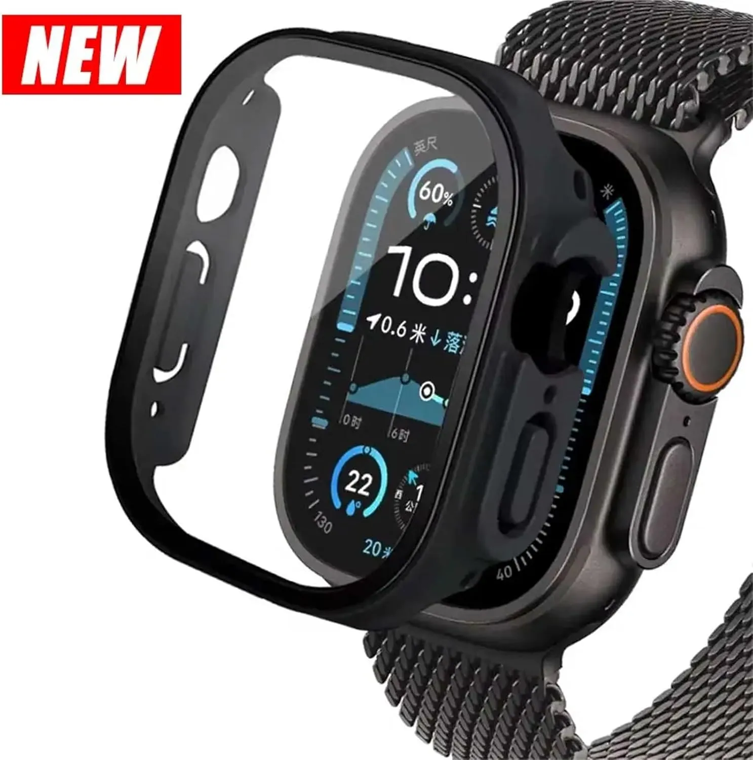 Watch Ultra 2 case 49mm smar twatch PC Bumper Screen Protector Tempered Cover iwatch series band Accessories Glass case finance simply absurd scruple void fail For Apple 