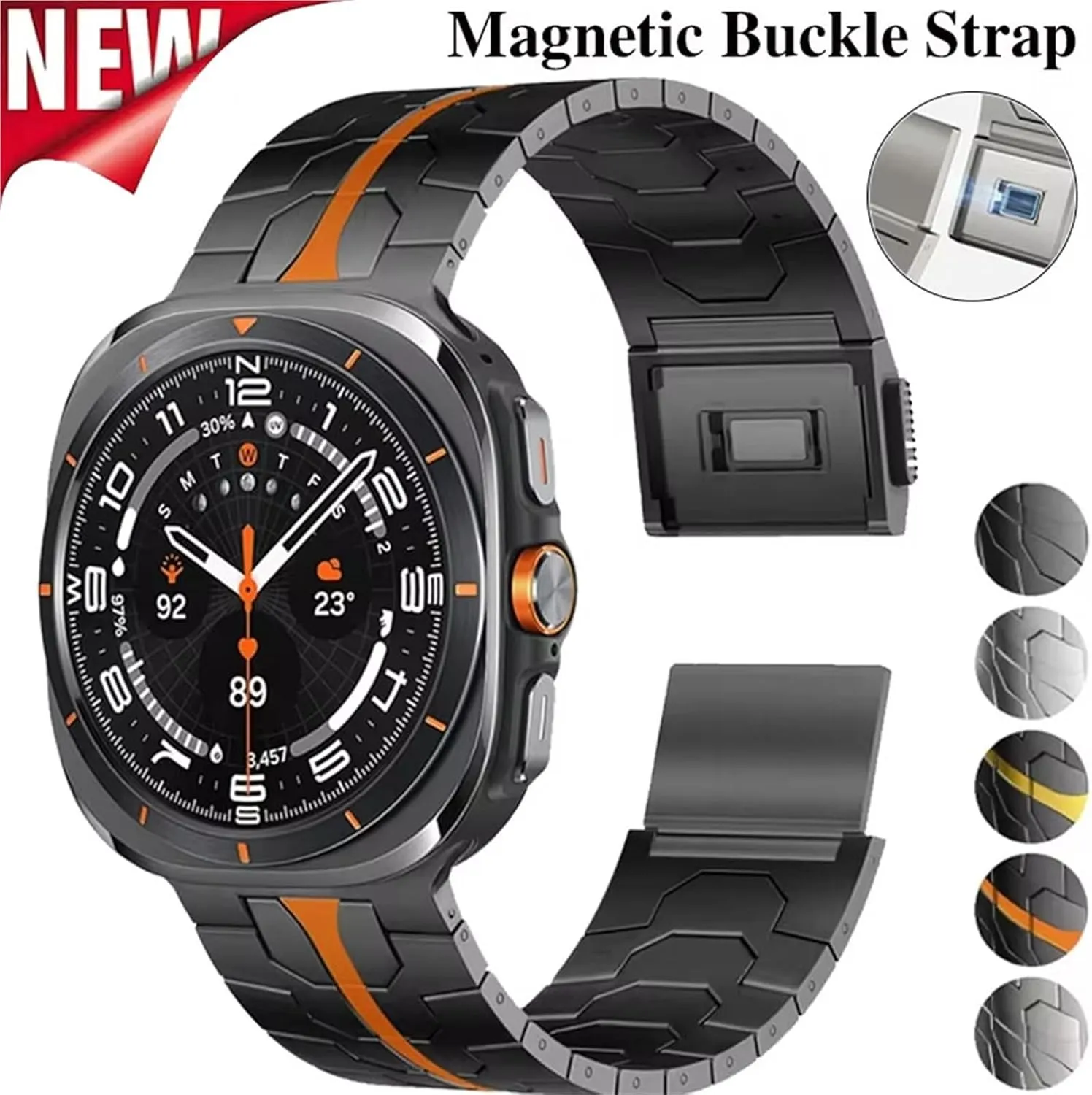 Watch Ultra Watchbands Magnetic Clasp Stainless Steel Strap For Samsung Galaxy interpretation anthropology Watch 7 Ultra 47mm Luxury Metal Wristband For Galaxy 