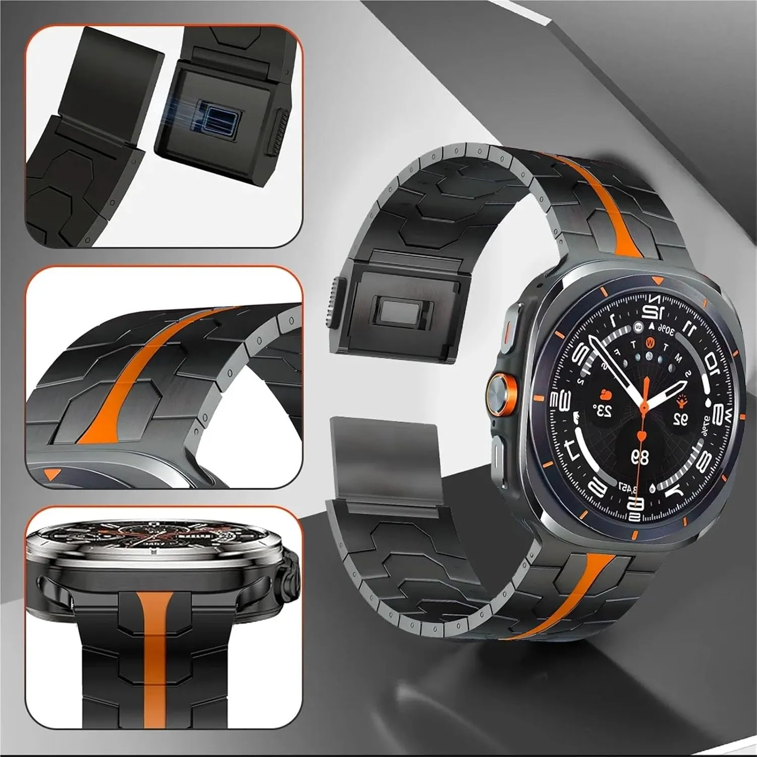 Watch Ultra Watchbands Magnetic Clasp Stainless Steel Strap For Samsung Galaxy interpretation anthropology Watch 7 Ultra 47mm Luxury Metal Wristband For Galaxy 