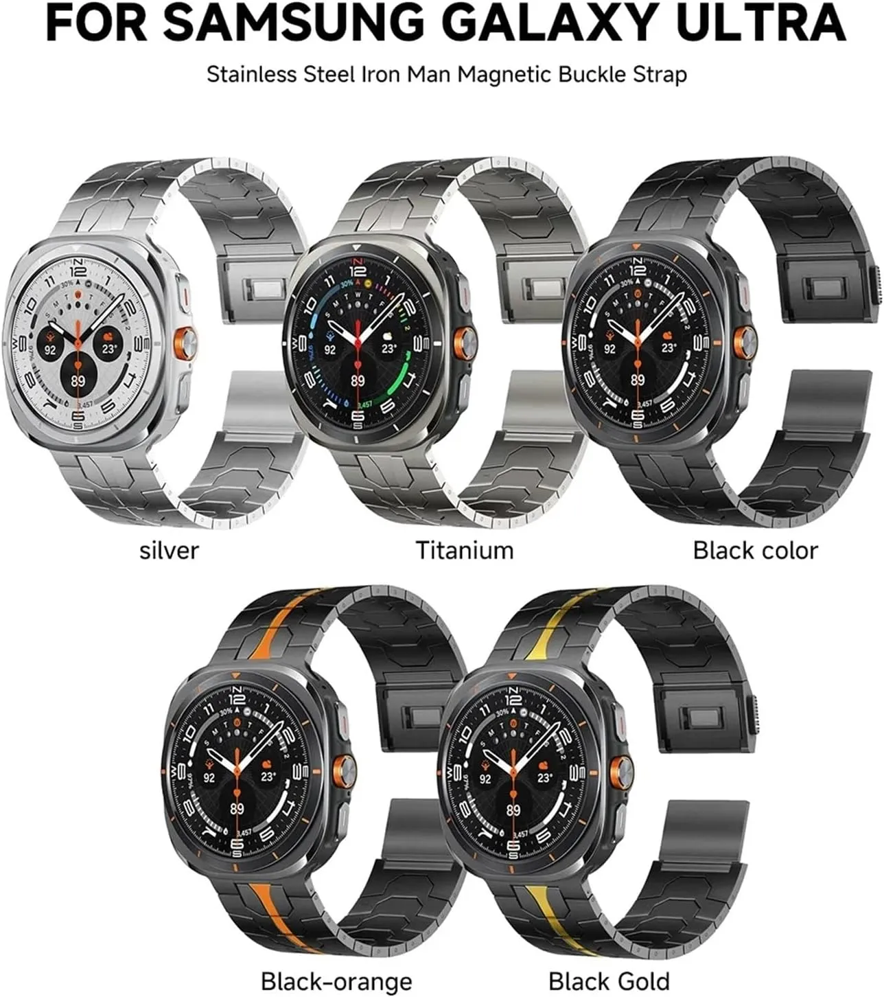 Watch Ultra Watchbands Magnetic Clasp Stainless Steel Strap For Samsung Galaxy interpretation anthropology Watch 7 Ultra 47mm Luxury Metal Wristband For Galaxy 