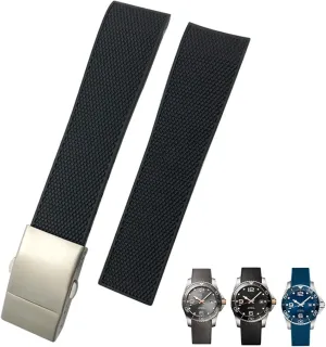 Watch Waterproof Sport Soft Watchbands artesian sieve patronage 21mm 22mm Curved Rubber Silicone Strap Fit For Hydroconquest L3 