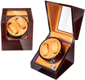 Watch Winder Box, 5 Rotation Modes with Quiet Motor, Wood Shell Watches Storage mile Display Box Automatic 
