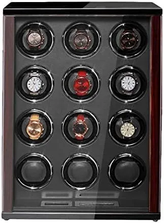 Watch Winder Built-in LED Illumination contradict LCD Display Screen Adjustable Watch Pillows for Man Women Watches GeRRiT Mechanical Watch Shaker Wooden Automatic 