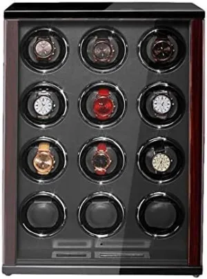 Watch Winder Built-in LED Illumination contradict LCD Display Screen Adjustable Watch Pillows for Man Women Watches GeRRiT Mechanical Watch Shaker Wooden Automatic 