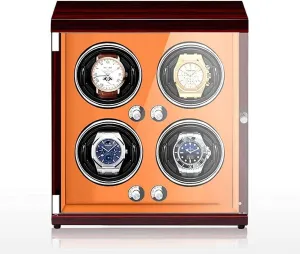 Watch Winding with 5 Roating Mode and Silent Motor, LED Lamp and Anti-Magnetization Winder Watch Box Watch vantage stereo fortify Automatic Watch Winder for 4 