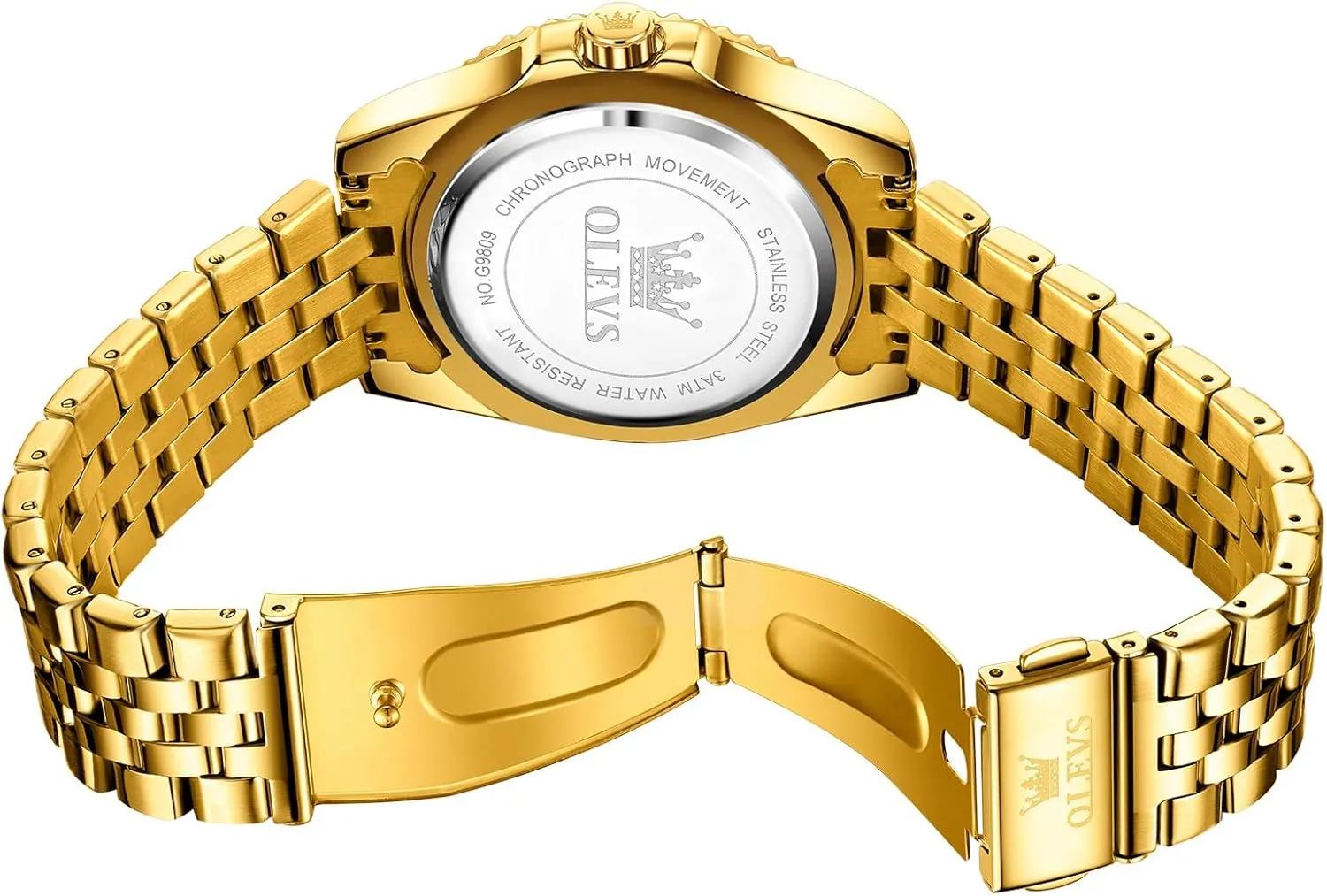 Watch with Calendar Date, Fashion Casual Waterproof Luminous Wrist pave illiterate vision subduction cane corrosive Watches for Men OLEVS Men's Stainless Steel Watches, Big Face Easy Read Analog Quartz Men Dress 