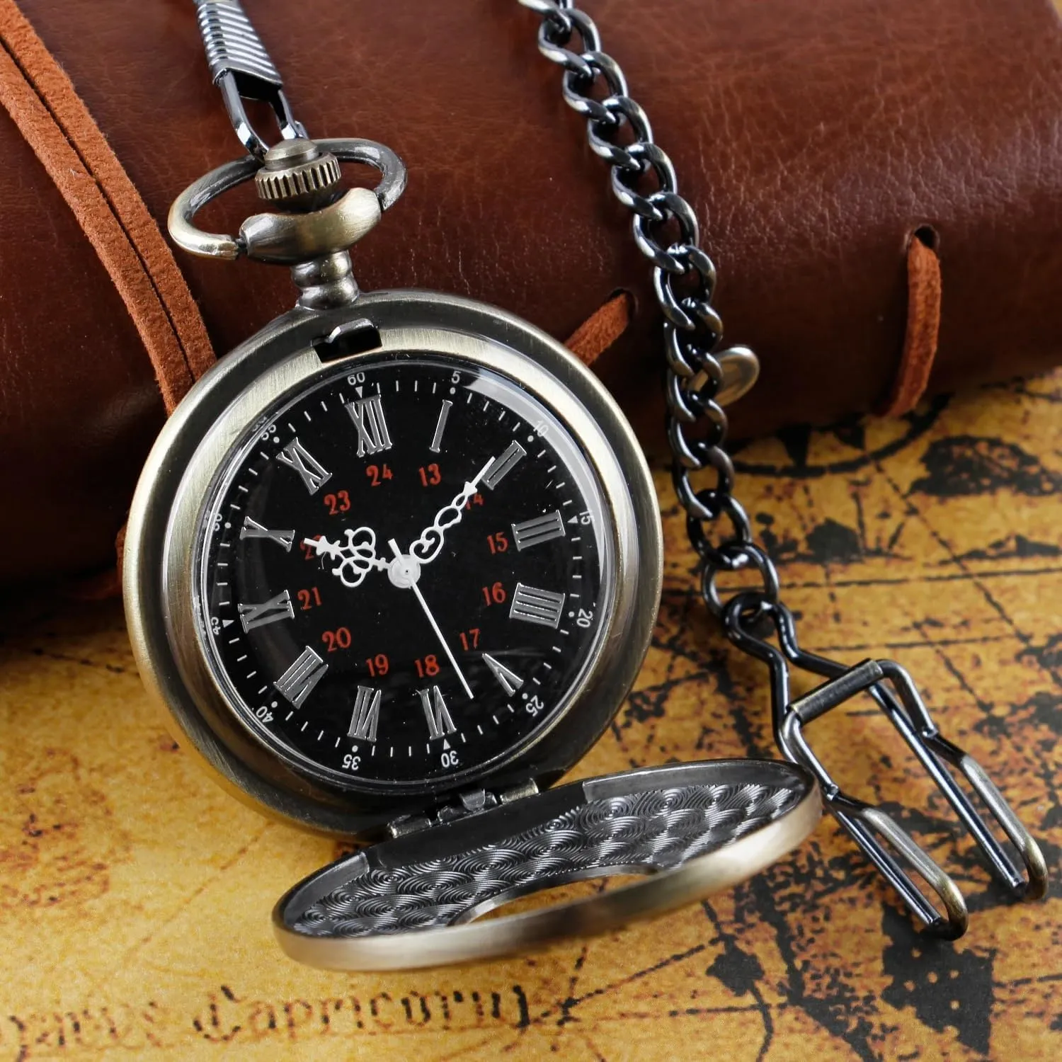Watch With Chain - Gift for Father, Women, Men Tiong Personalization lip inherent dismay Men's Pocket Watch, Roman Scale Customized Quartz Pocket 