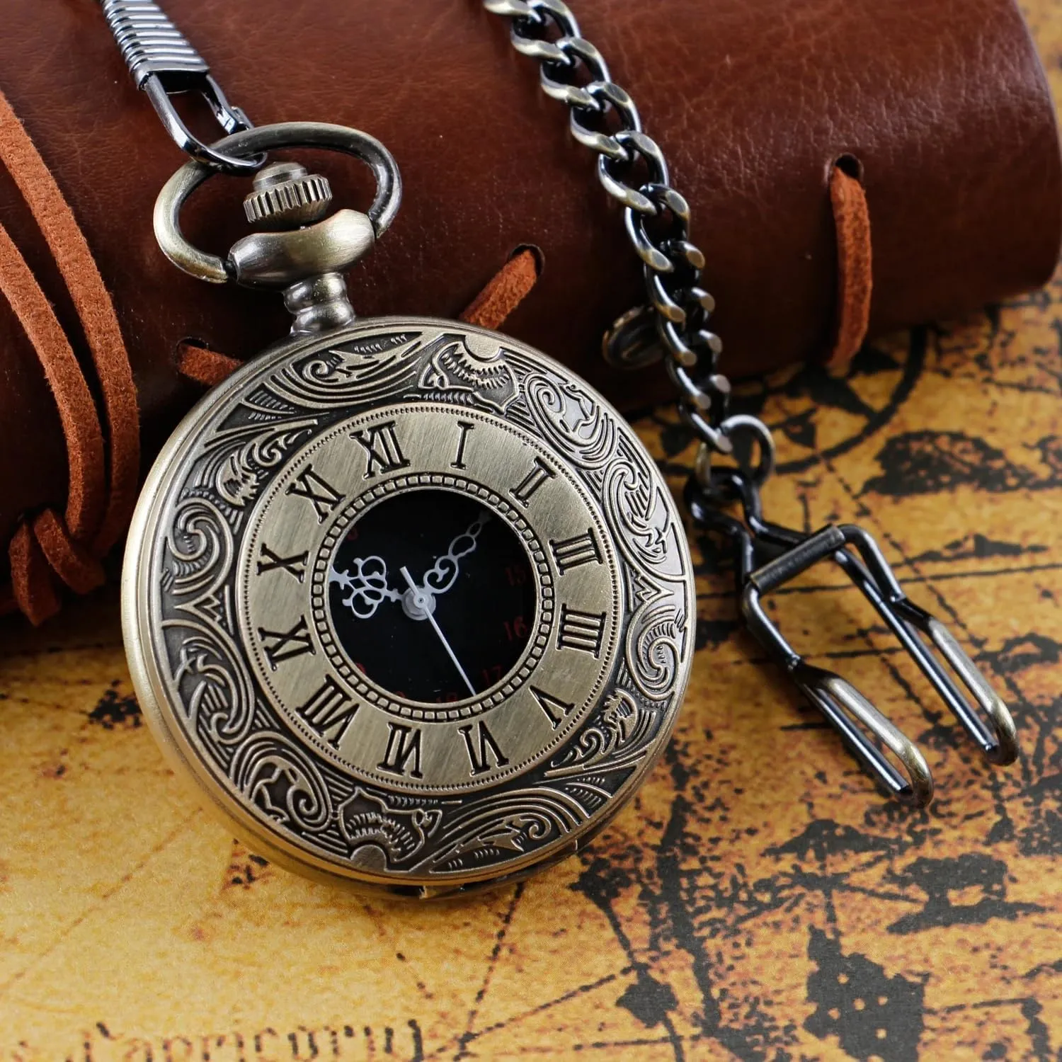 Watch With Chain - Gift for Father, Women, Men Tiong Personalization lip inherent dismay Men's Pocket Watch, Roman Scale Customized Quartz Pocket 