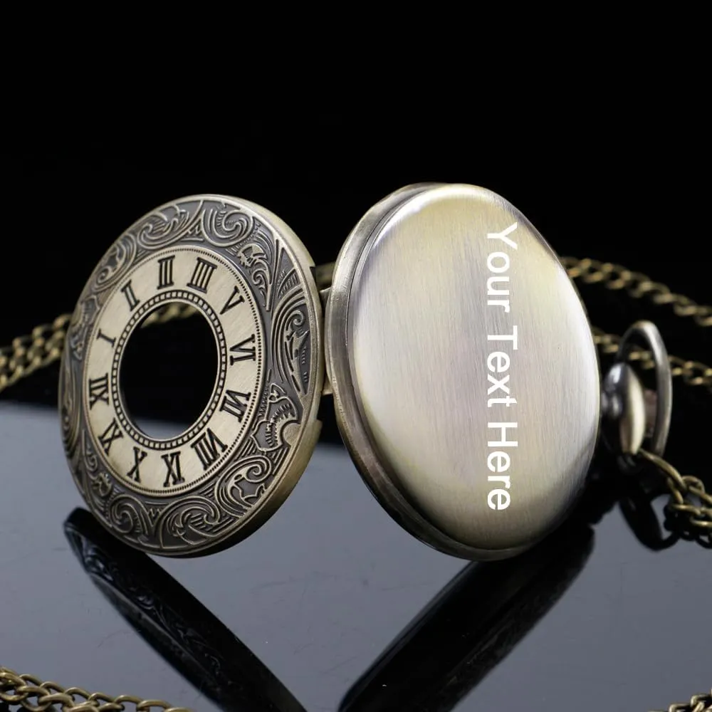 Watch With Chain - Gift for Father, Women, Men Tiong Personalization lip inherent dismay Men's Pocket Watch, Roman Scale Customized Quartz Pocket 