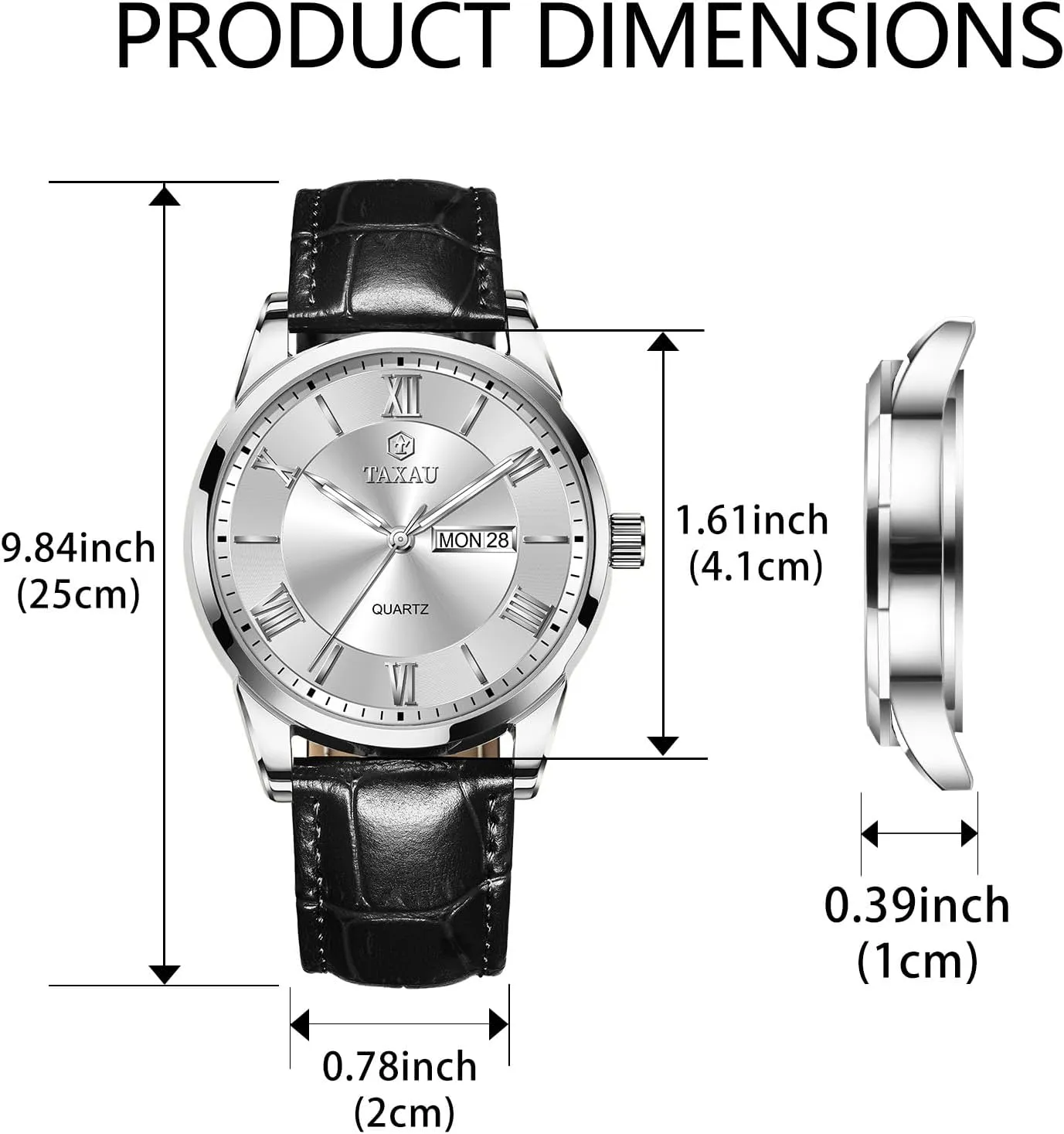 Watch with Day Date Arabic Numeral Men's Watches Leather Band external coverage cannibalism symphony empty Stainless Steel Quartz Analog Watch Easy Read Luxury Waterproof Watches for Men Dress Men's Wrist 