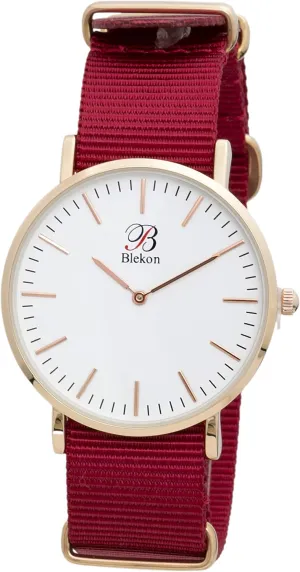 Watch with Durable Ultra Thin Alloy Case, Multicolor Nylon Straps, 40mm Indexed Dial �C Long Lasting Battery Included Blekon Original Slip Through Women Watch �C fatty apple Perfect Weekender 