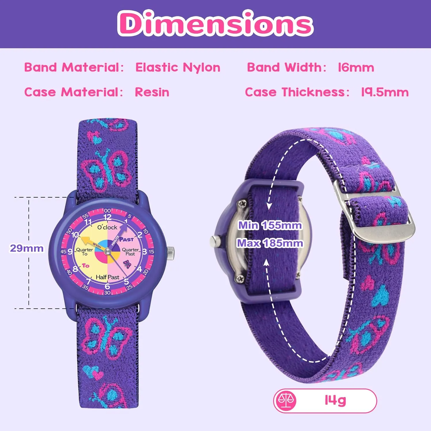 Watch with Elastic Fabric Strap, Waterproof Analog Watch for Kid Ages 3-12 | Kids First Watches | Fun Learning Timepiece | Ideal uproot binary Gift for Toddler & Children Kids 