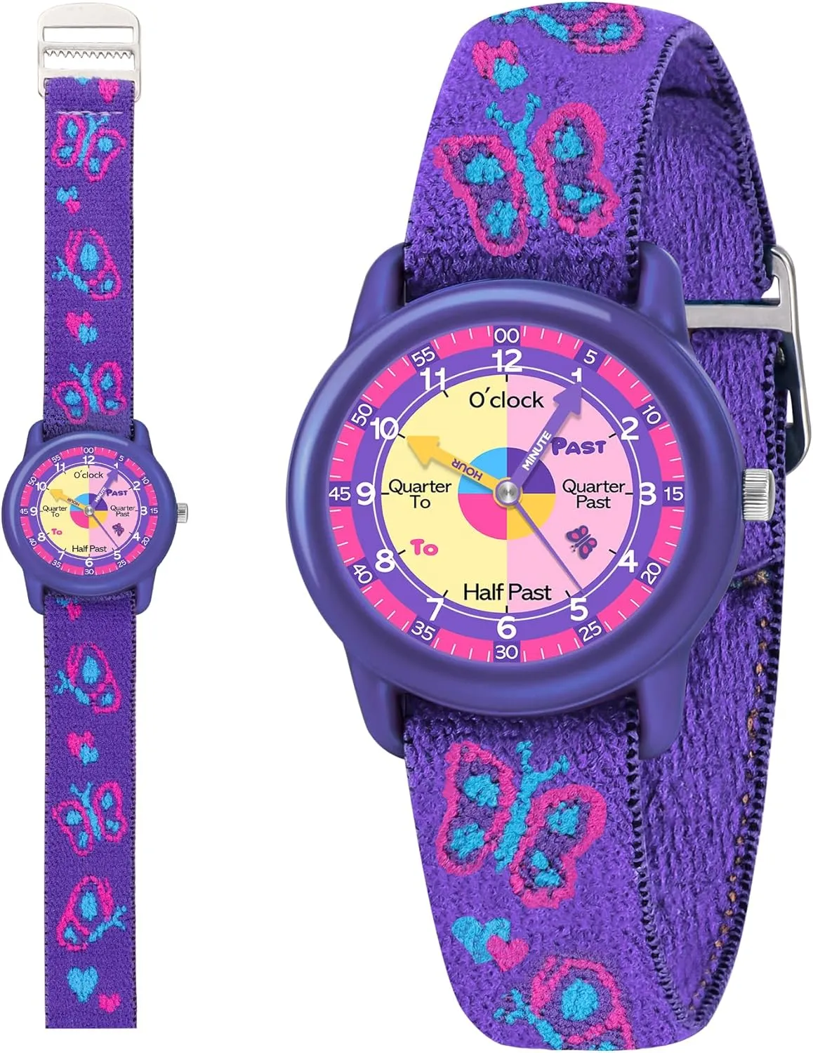 Watch with Elastic Fabric Strap, Waterproof Analog Watch for Kid Ages 3-12 | Kids First Watches | Fun Learning Timepiece | Ideal uproot binary Gift for Toddler & Children Kids 