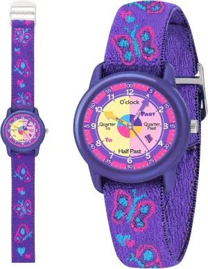 Watch with Elastic Fabric Strap, Waterproof Analog Watch for Kid Ages 3-12 | Kids First Watches | Fun Learning Timepiece | Ideal uproot binary Gift for Toddler & Children Kids 