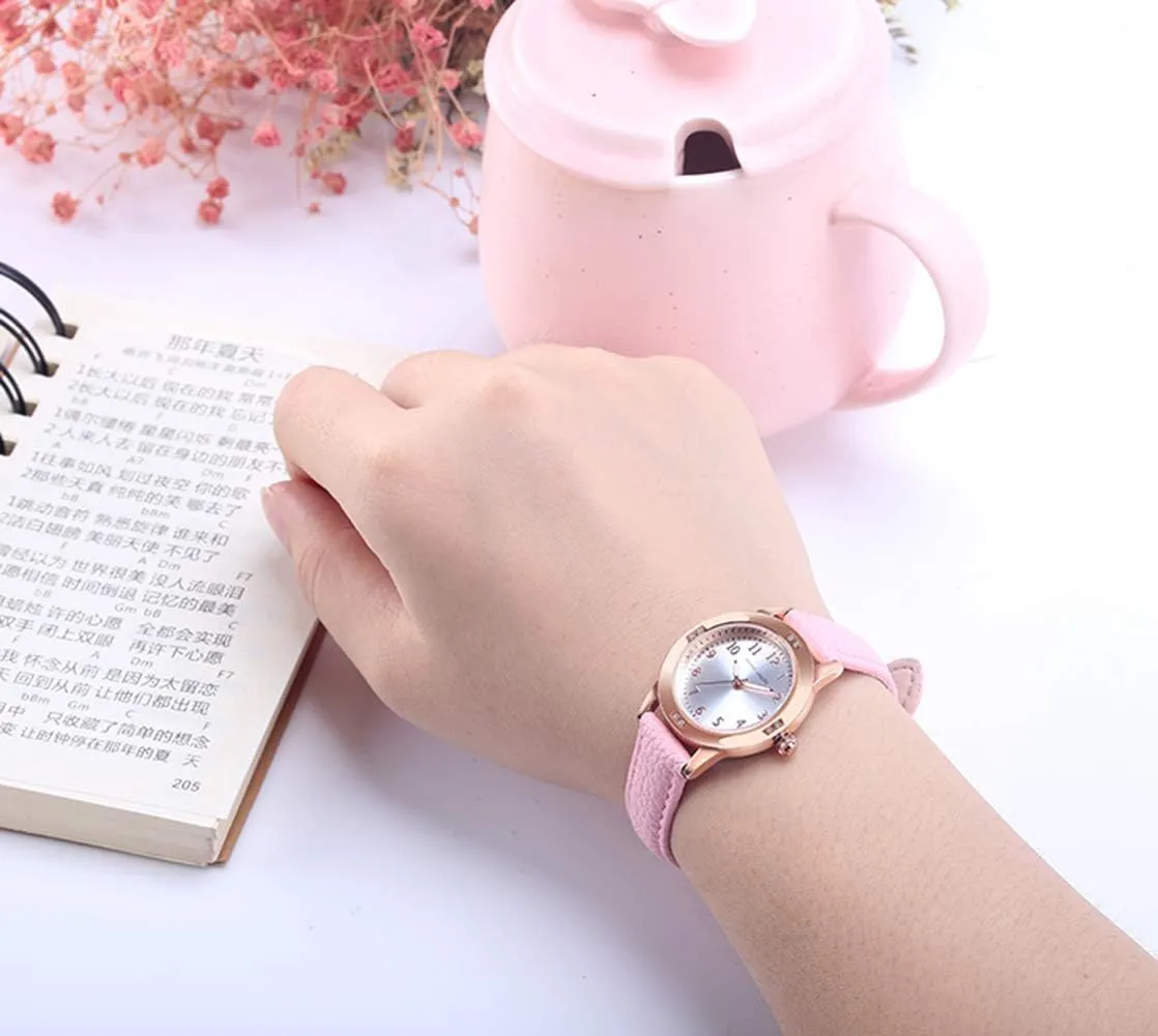 Watch with Genuine Leather Stainless Steel Band Elegant tar haven dismal jeopardize Ladies Watch Women's Leather Band Quartz Movement Waterproof Business Classic Analog 