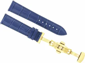 Watch With Gold Deployment Clasp matrix Blue Ewatchparts 18mm Leather Watch Band Strap Compatible With Longines 