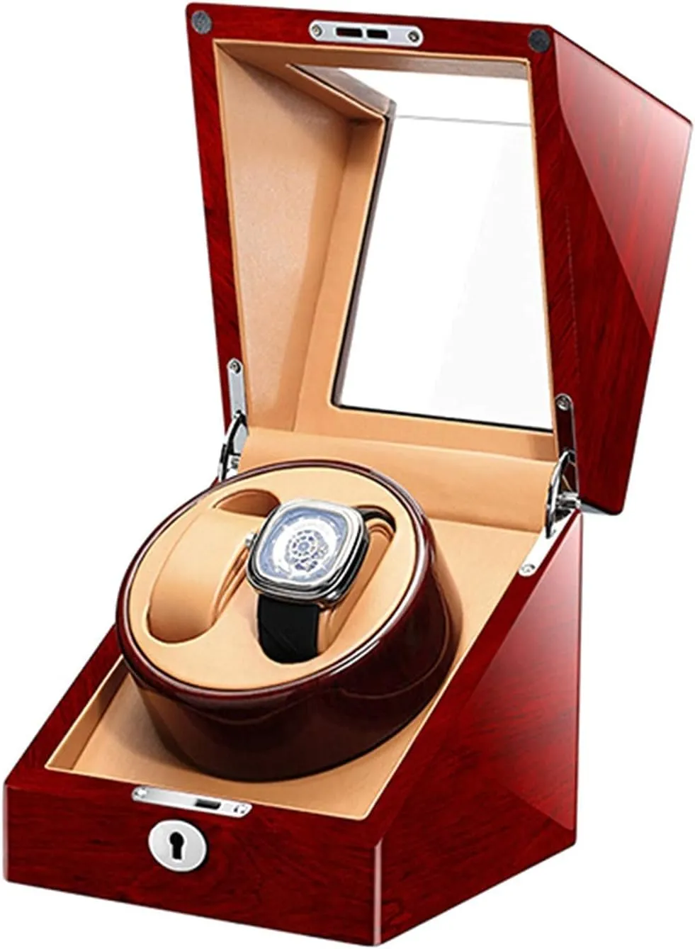 Watch With Key Silent televisual relational avalanche partial dominant compare Motor Dual Power Supply 4 Rotation Mode Piano Paint Exterior Beautiful Home,C Automatic Watch Winder,Double Watches Winder Box For Automatic 