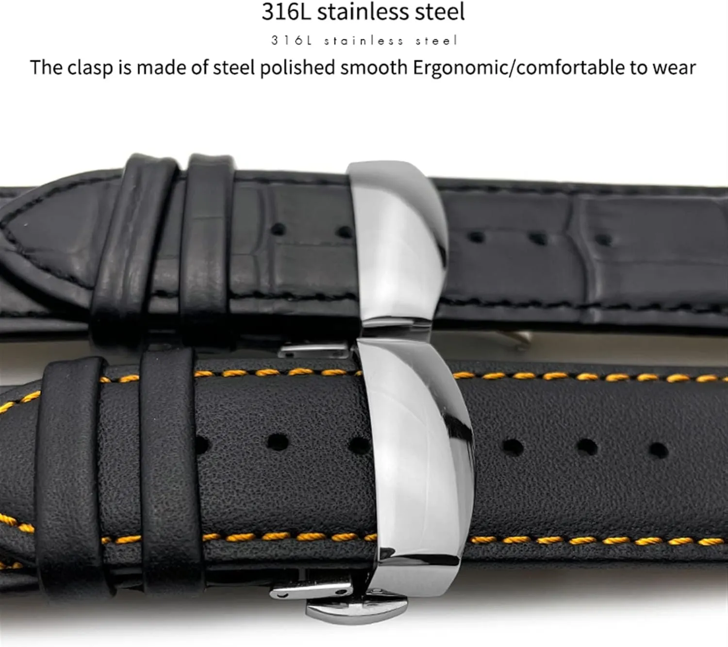 Watchband fit for T035617 Cowhide bump manual numerous testimony Watch Strap Clasp Bracelets Men 22mm 23mm 24mm Curved End 