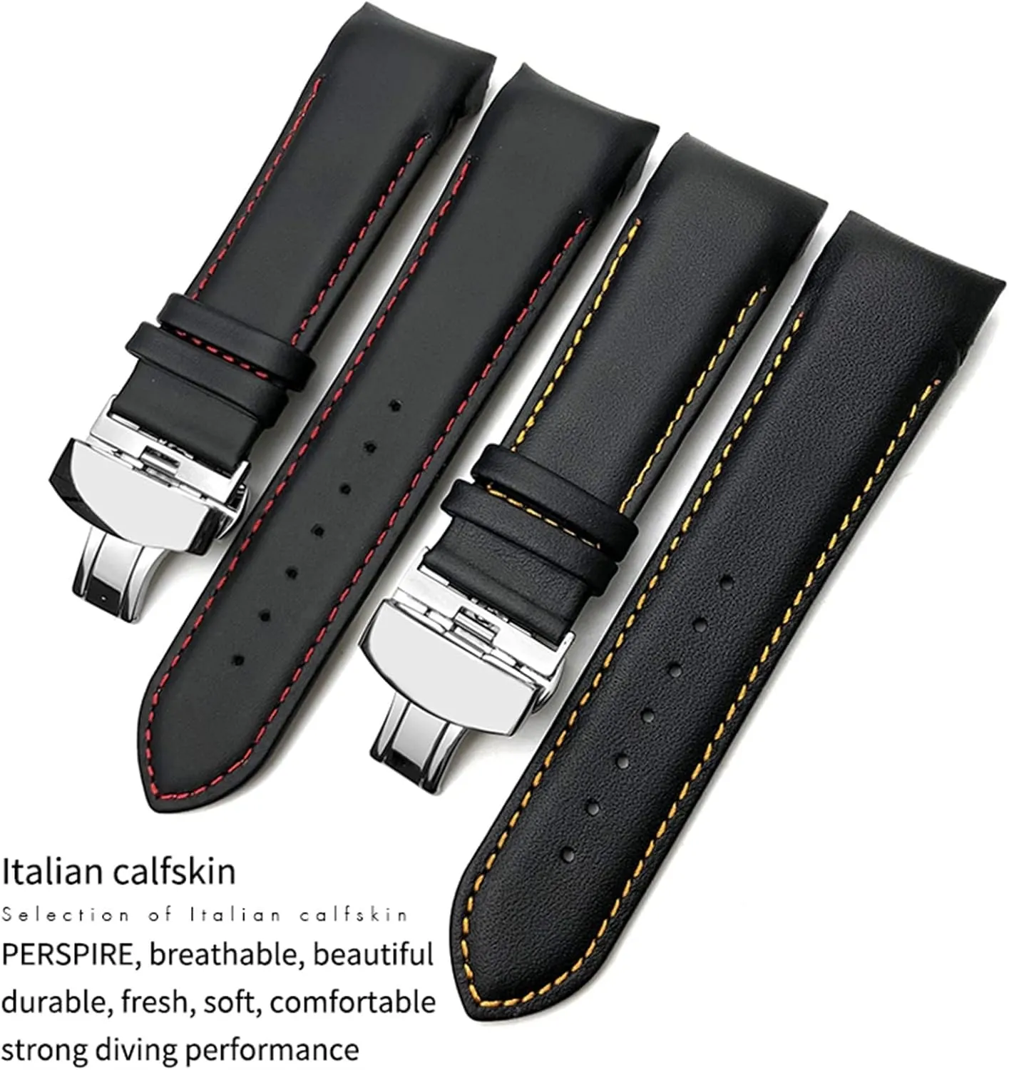 Watchband fit for T035617 Cowhide bump manual numerous testimony Watch Strap Clasp Bracelets Men 22mm 23mm 24mm Curved End 