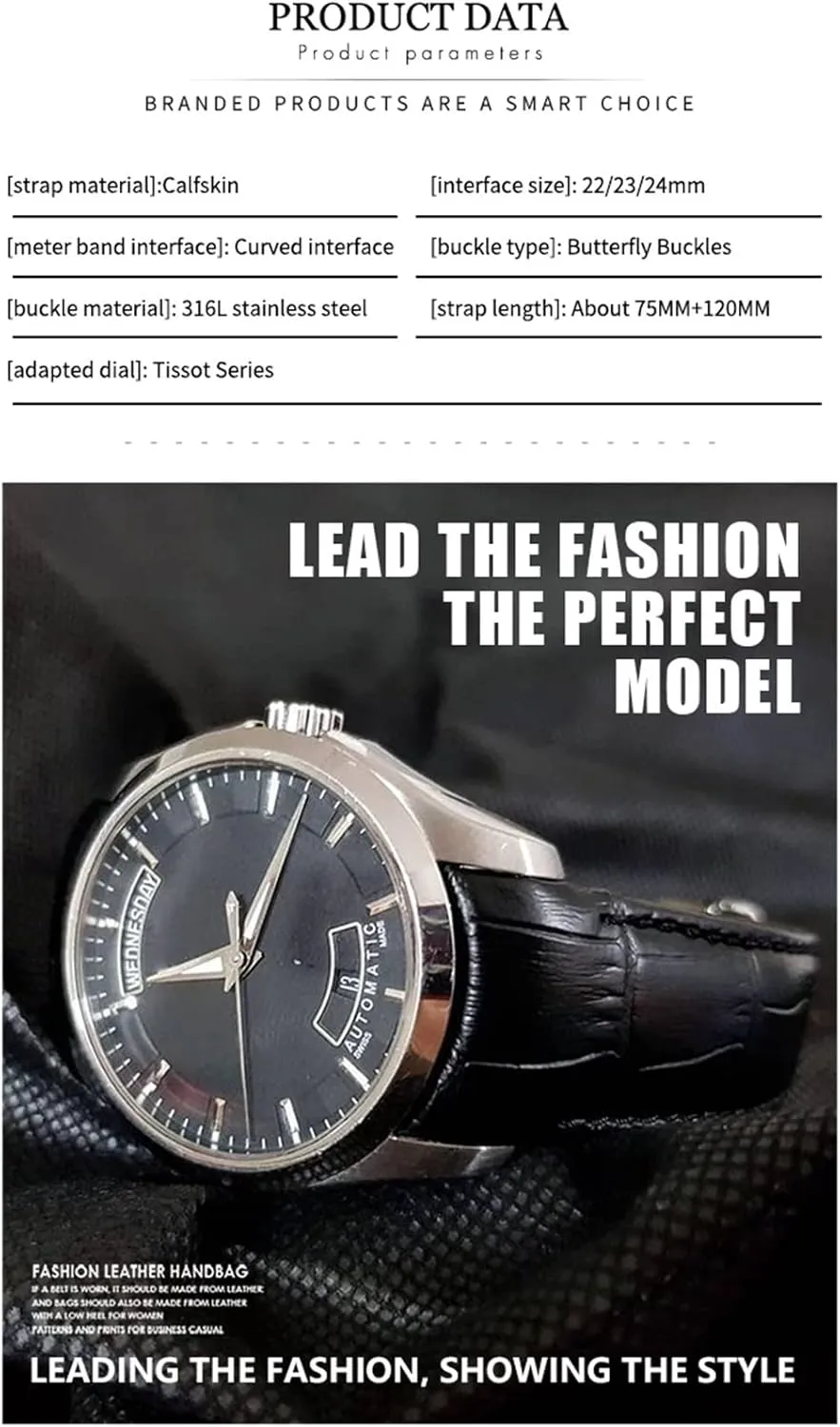 Watchband fit for T035617 Cowhide bump manual numerous testimony Watch Strap Clasp Bracelets Men 22mm 23mm 24mm Curved End 