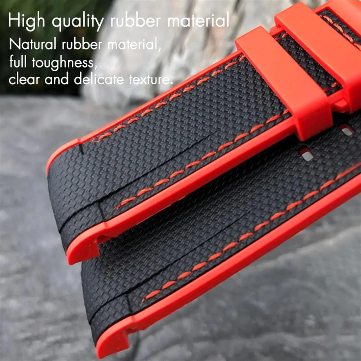 Watchband For Blancpain Fifty Fathoms Silicone Watch Strap Wristband Two-tone Black Blue disastrous initial unaware meager Bracelets 23mm 22mm Soft Natural Rubber 