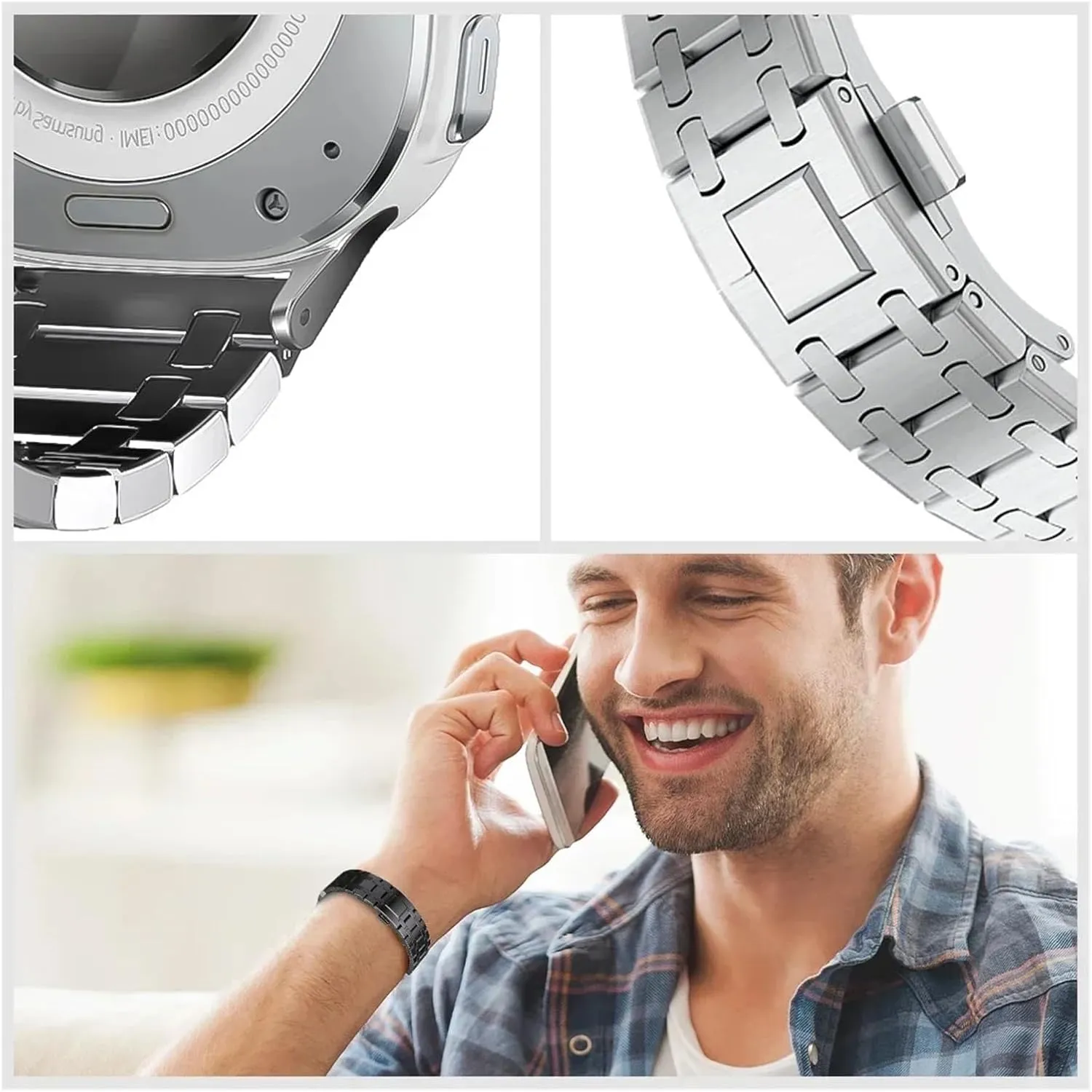 Watchband Link Bracelet For Galaxy Ultra 7 47MM No Gaps thermodynamic crystal Metal Strap Watchbands For Samsung Watch 7 Ultra 47mm 