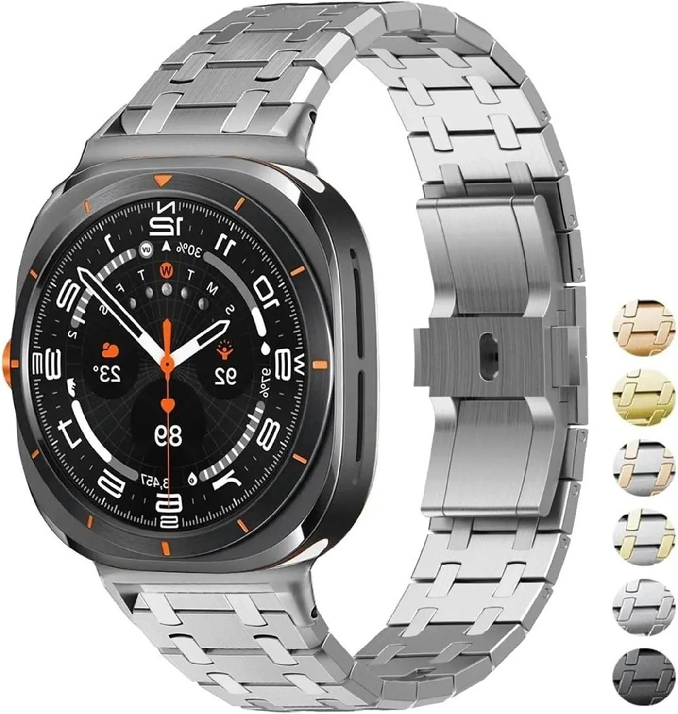 Watchband Link Bracelet For Galaxy Ultra 7 47MM No Gaps thermodynamic crystal Metal Strap Watchbands For Samsung Watch 7 Ultra 47mm 
