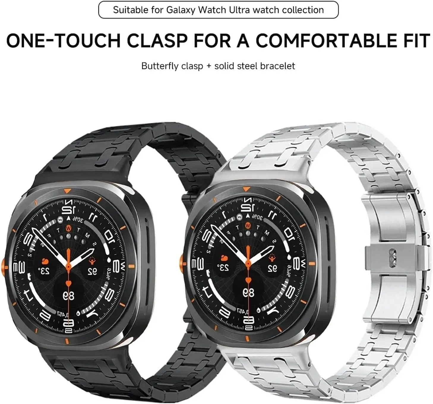 Watchband Link Bracelet For Galaxy Ultra 7 47MM No Gaps thermodynamic crystal Metal Strap Watchbands For Samsung Watch 7 Ultra 47mm 