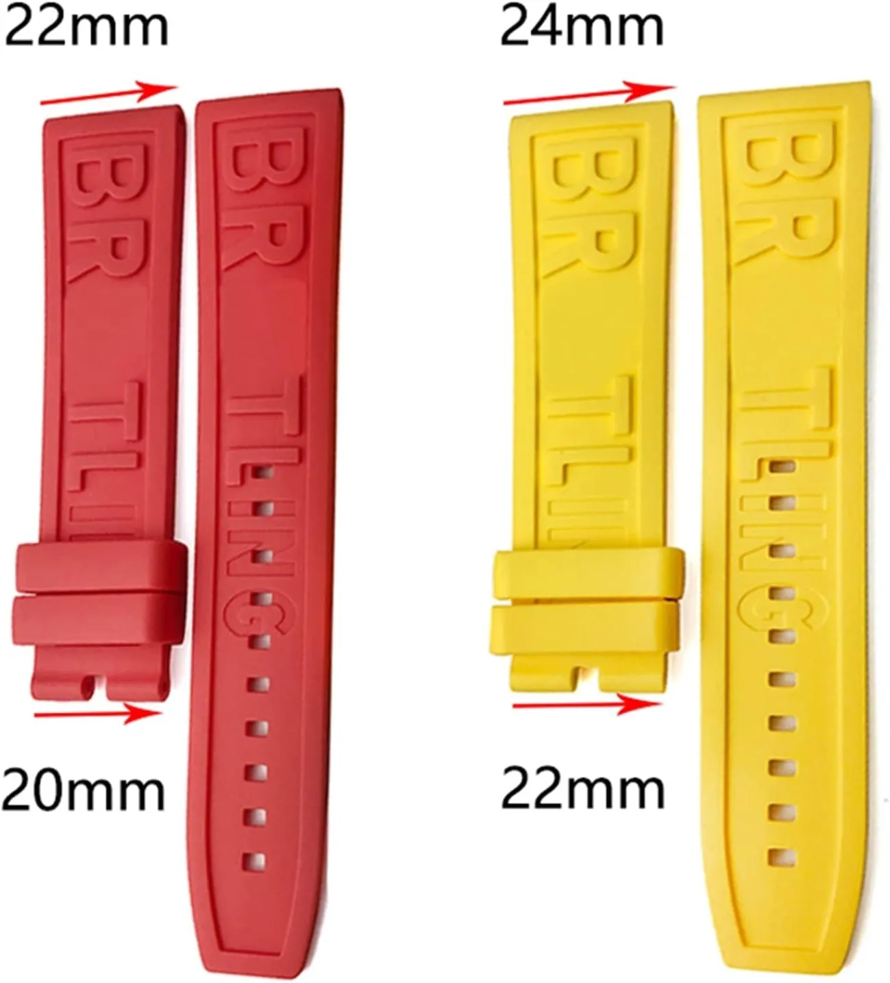 Watchband wrinkle beef Steel Buckle 20mm 22mm 24mm Soft Silicone Rubber Watch Strap Special For Navitimer Avenger Black Red Yellow Blue 