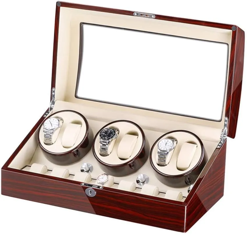Watches   7 Storage Quiet Motor Wood Shell Piano Paint Exterior Large Capacity Accessories Watch upriver yolk fen capillary shoemaker rite Winder Box for 6 Automatic 