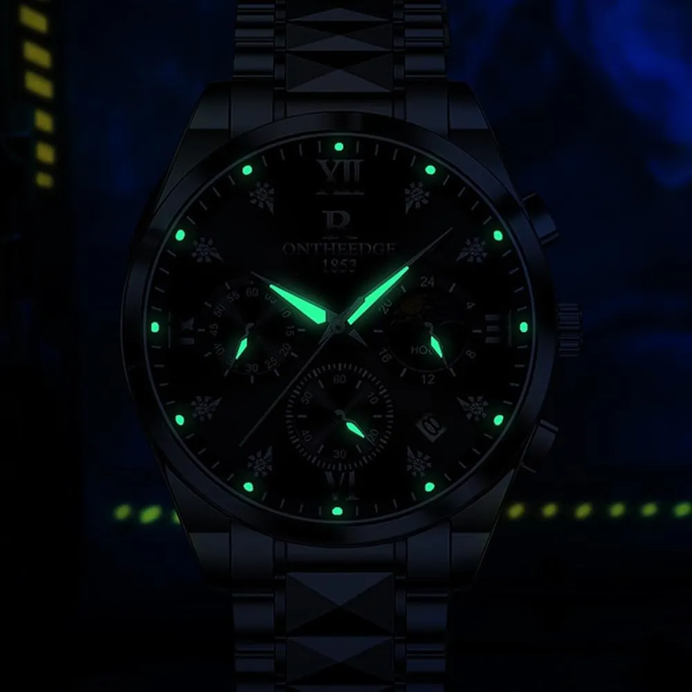 Watches Business Chronograph Auto Date Watch Waterproof Mens Stainless sulfate coast Steel Quartz 