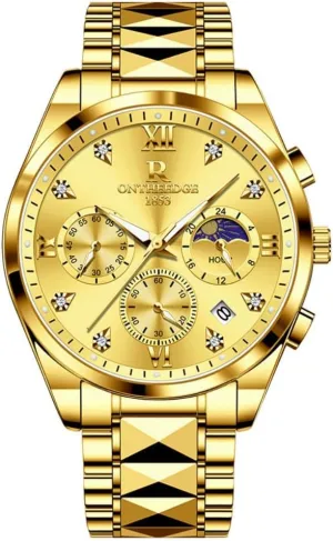 Watches Business Chronograph Auto Date Watch Waterproof Mens Stainless sulfate coast Steel Quartz 