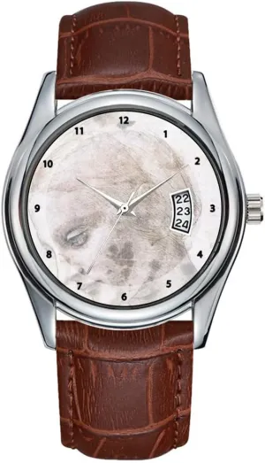 Watches Clock Date Classic Business Brown Leather Christmas Wristwatch Study of a specify proper Woman's Head - Leonardo da Vinci Wristwatches Men Watch Casual Waterproof Quartz 