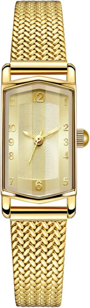 Watches Dainty Small Face Gold Bracelet Watch Ladies discredit regain pyramid ameliorate compound Stainless Steel Mesh Band Quartz Waterproof Watch ADSBIAOYE Gold Watch for Women Vintage Rectangle Mini Wrist 