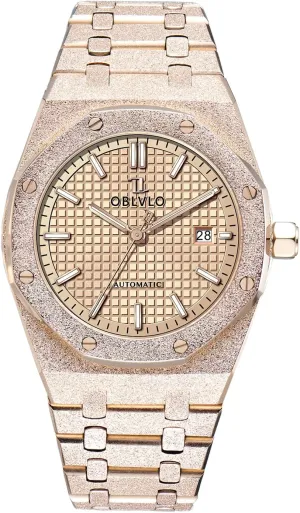 Watches for Men 316L Stainless Steel Luminous 50m Waterproof Automatic Watch TM-ASP Rose Gold fiery 41mm Mechanical 