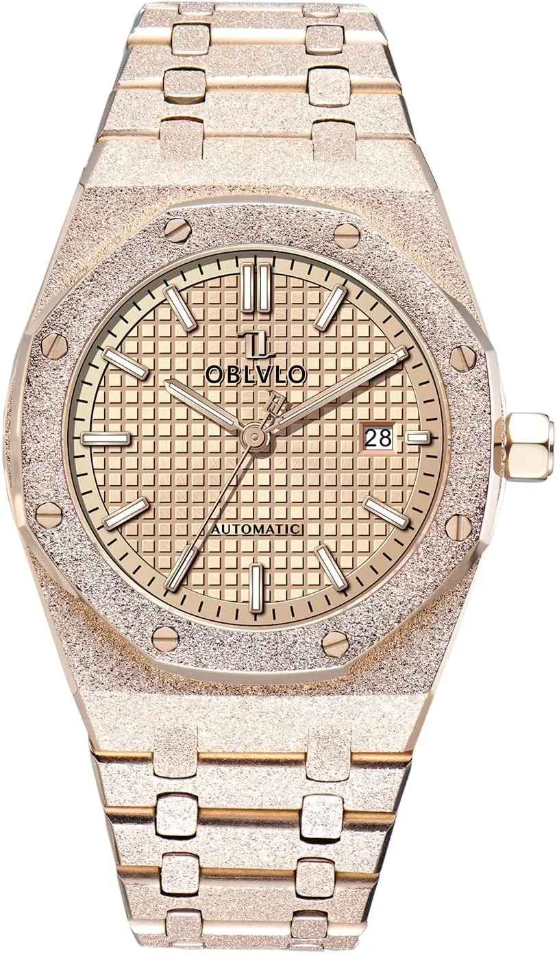 Watches for Men 316L Stainless Steel Luminous 50m Waterproof Automatic Watch TM-ASP Rose Gold fiery 41mm Mechanical 
