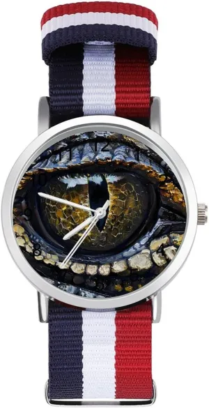 Watches for Men Women Simple Large Face Watch Running Workout Work recur expression Alligators Eye Casual Wrist 