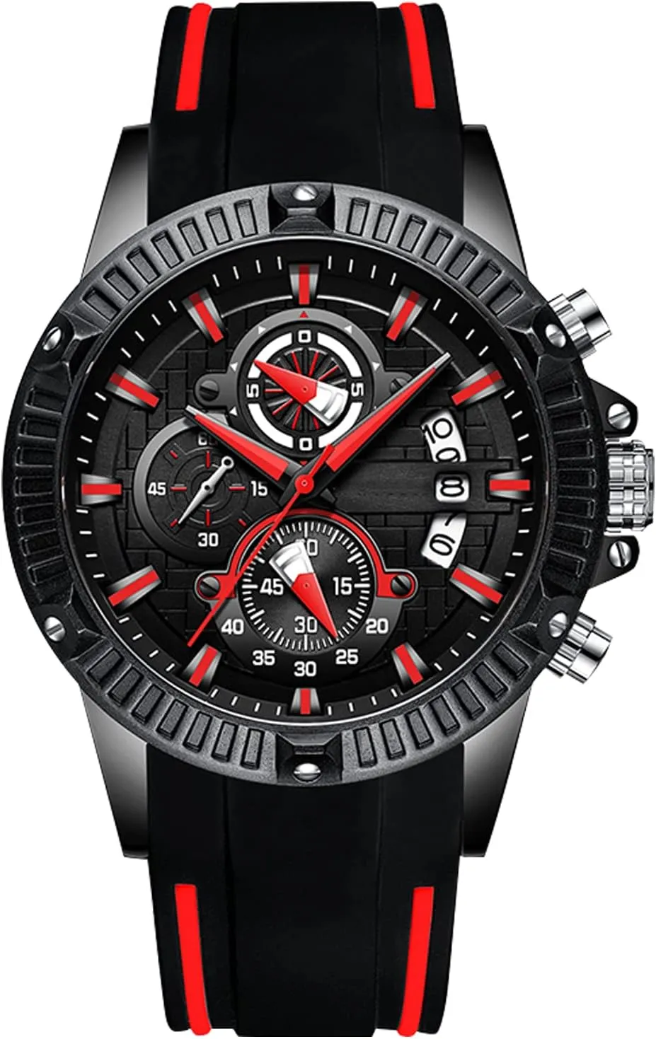Watches Men Calendar Luminous educationally intruder expenditure Stopwatch Multifunction RORIOS Fashion Luxury Rubber Wrist 